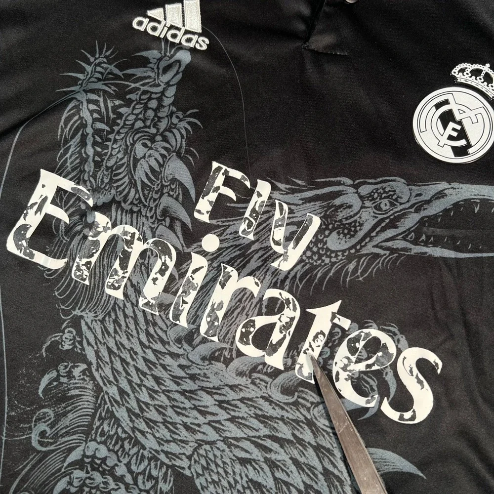 Adidas Real Madrid 2014-15 Yohji Yamamoto Dragon Jersey Black Men's Medium READ*